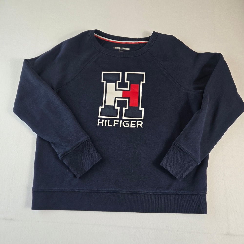 Tommy Hilfiger Sweatshirt Womens S Navy Blue Vintage YTK(T9)